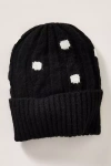 By Anthropologie Polka Dot Cable Beanie In Black