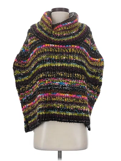 Pre-owned By Anthropologie Poncho In Black