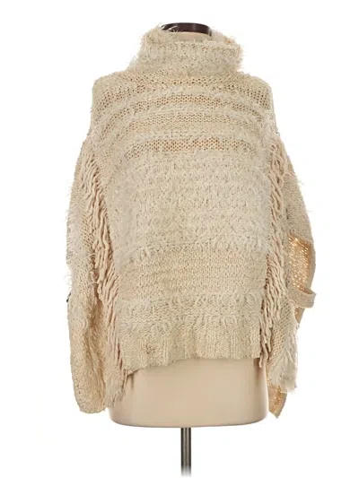 Pre-owned By Anthropologie Poncho In Tan