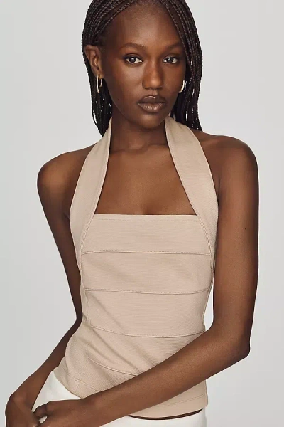 By Anthropologie Ponte Bandage Halter Top In Neutral