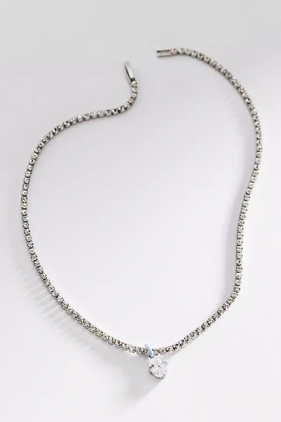 By Anthropologie Pop-color Crystal Pendant Necklace In Silver