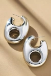 By Anthropologie Pop Tab Huggie Earrings In Silver