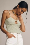 By Anthropologie Popcorn Cut-out Cami In Green