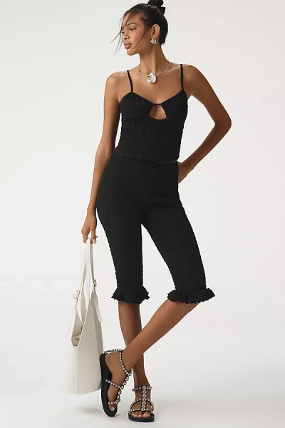 By Anthropologie Popcorn Cut-out Cami Top In Black
