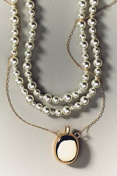 By Anthropologie Potion Bottle Pendant Necklace In Gold