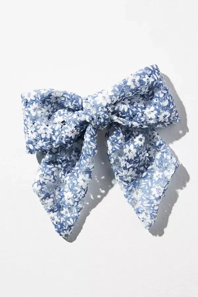 By Anthropologie Precious Floral Hair Bow In Blue