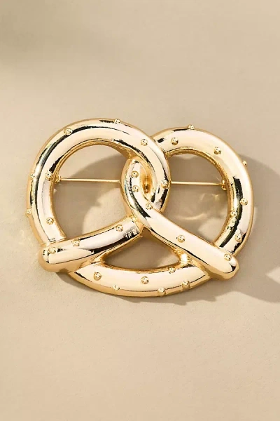 By Anthropologie Pretzel Brooch In Gold