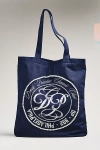 By Anthropologie Printed Beaded Canvas Tote Bag In Blue