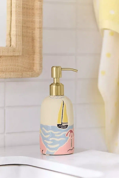 By Anthropologie Printed Ceramic Soap Dispenser In Multi