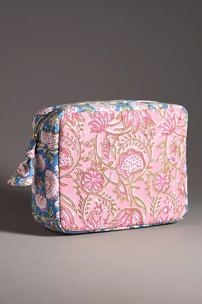 By Anthropologie Printed Cosmetic Bag In Pink