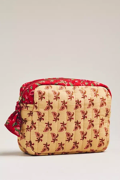 By Anthropologie Printed Cosmetic Bag In Red