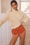 By Anthropologie Printed Cotton Pyjama Boxer Shorts In Red