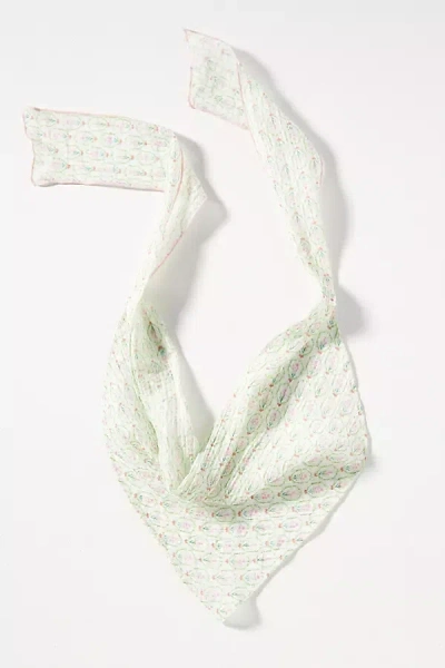 By Anthropologie Printed Hair Scarf In White