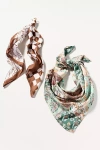 By Anthropologie Printed Hair Scarves, Set Of 2 In White