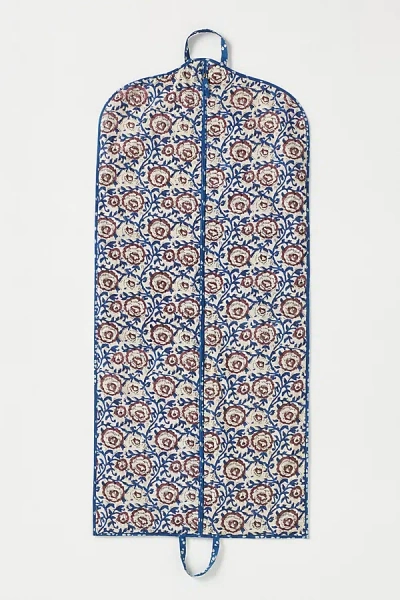 By Anthropologie Printed Hanging Garment Bag In Blue