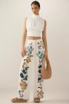 By Anthropologie Printed Pull-on Pants In Multicolor