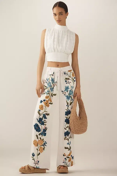 By Anthropologie Printed Pull-on Pants In Multicolor