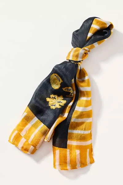 By Anthropologie Printed Silk Scarf In Blue