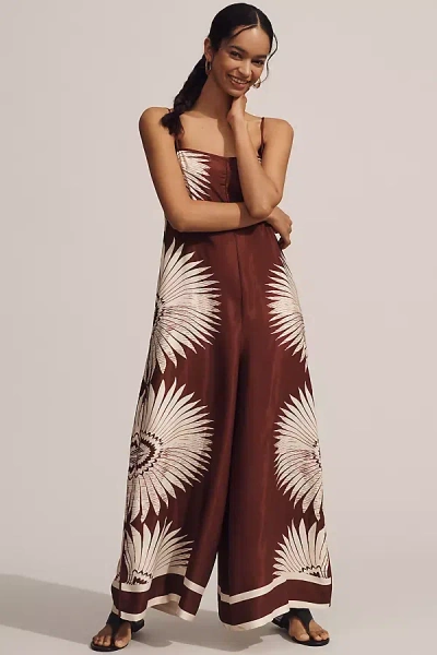 By Anthropologie Printed Wide-leg Jumpsuit
