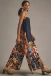 By Anthropologie Printed Wide-leg Jumpsuit In Blue