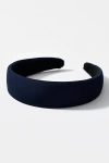 By Anthropologie Puff Ribbed Satin Headband In Blue