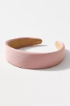 By Anthropologie Puff Ribbed Satin Headband In Pink