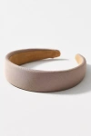 By Anthropologie Puff Ribbed Satin Headband In Sand