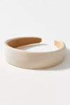 By Anthropologie Puff Ribbed Satin Headband In White