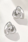 By Anthropologie Puffed Wavy Triangle Post Earrings In Silver