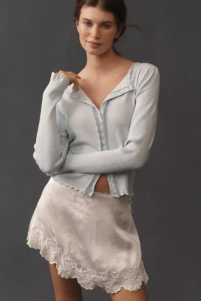 By Anthropologie Puff-sleeve Buttondown Top In Blue