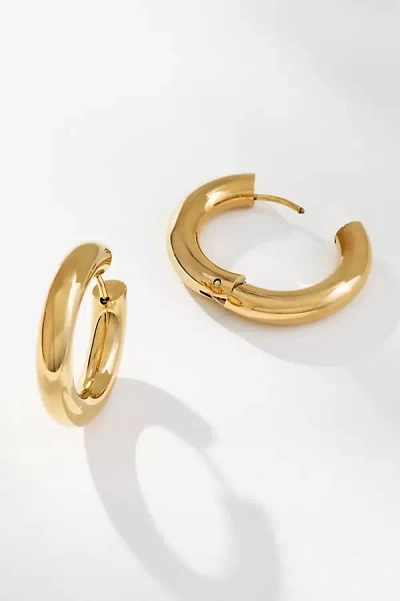 By Anthropologie Puffy Hinged Huggie Hoop Earrings In Gold