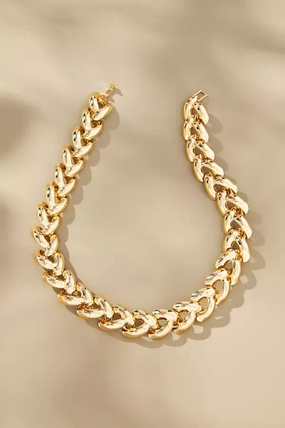 By Anthropologie Puffy Link Chain Necklace In Gold