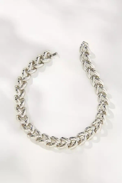 By Anthropologie Puffy Link Chain Necklace In Metallic