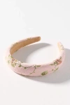 By Anthropologie Puffy Tapestry Headband In Pink