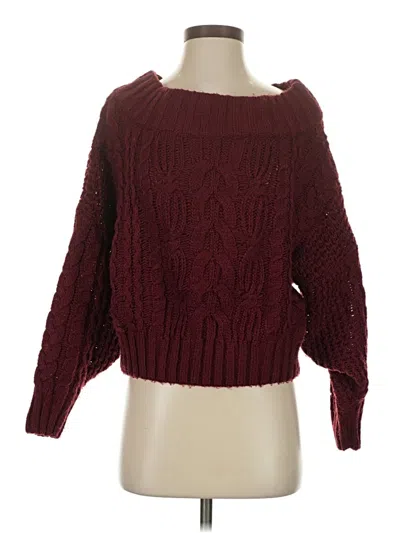 Pre-owned By Anthropologie Pullover Sweater In Burgundy