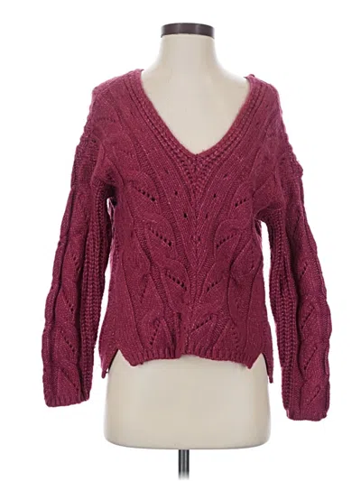 Pre-owned By Anthropologie Pullover Sweater In Burgundy