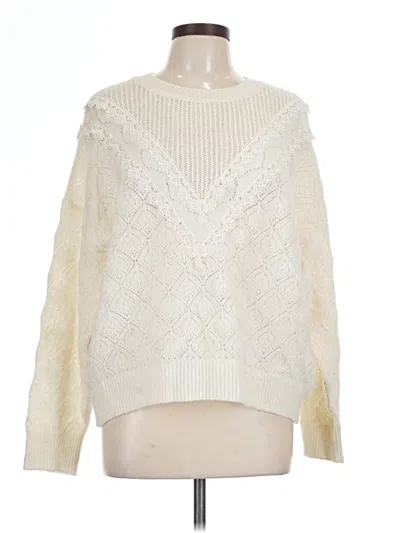 Pre-owned By Anthropologie Pullover Sweater In Ivory