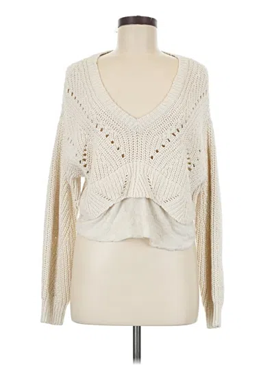 Pre-owned By Anthropologie Pullover Sweater In White