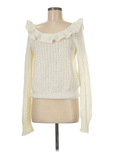 Pre-owned By Anthropologie Pullover Sweater In White