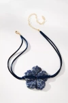 By Anthropologie Quartz Flower Pendant Necklace In Blue