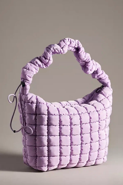 By Anthropologie Quilted Nylon Scrunch Tote In Purple