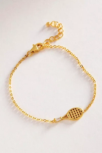 By Anthropologie Racket Charm Bracelet In Gold