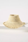 By Anthropologie Raffia Boater Hat In White