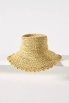 By Anthropologie Raffia Boater Hat In Yellow