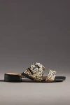 By Anthropologie Raffia Buckle Sandals In Beige