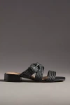 By Anthropologie Raffia Buckle Sandals In Black