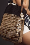 By Anthropologie Raffia Icon Tote In Black