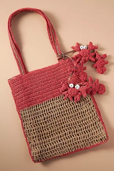 By Anthropologie Raffia Icon Tote In Pink