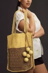 By Anthropologie Raffia Icon Tote In Yellow