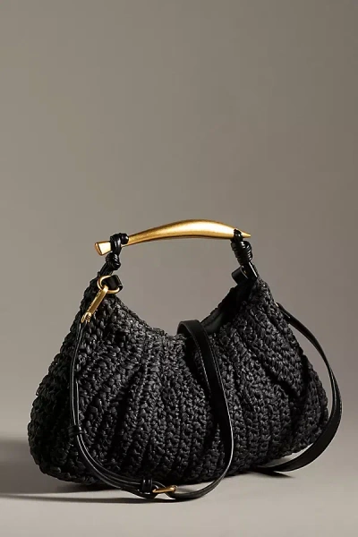 By Anthropologie Raffia Satchel In Black